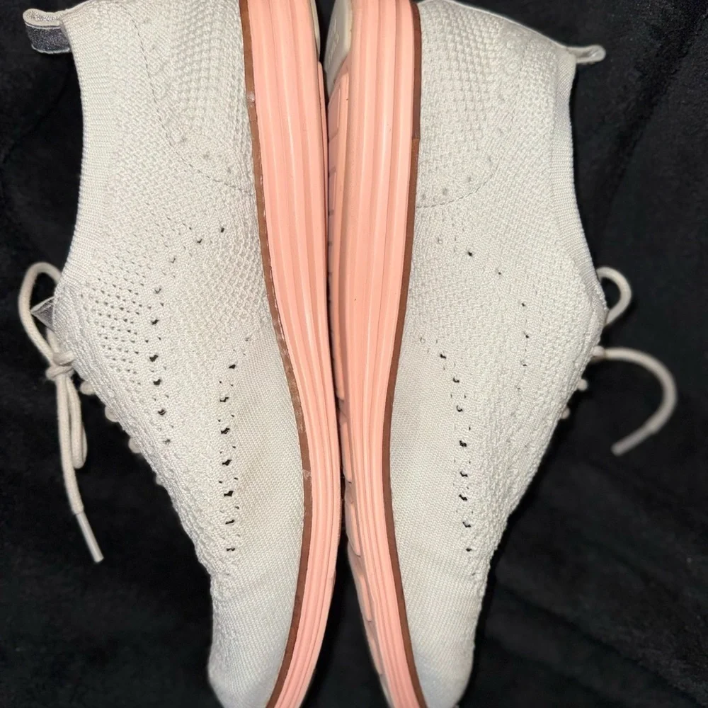 Cole Haan Cream and Pink Sneakers with Breathable Design